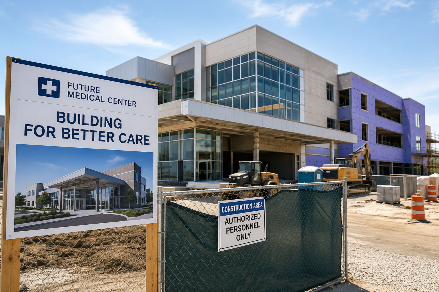 picture of a new medical facility under construction